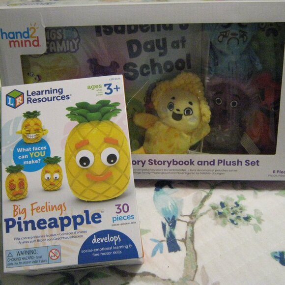 NWT Isabella's Day at School with 5 Plushies PLUS Big Feelings Pineapple - Picture 2 of 12
